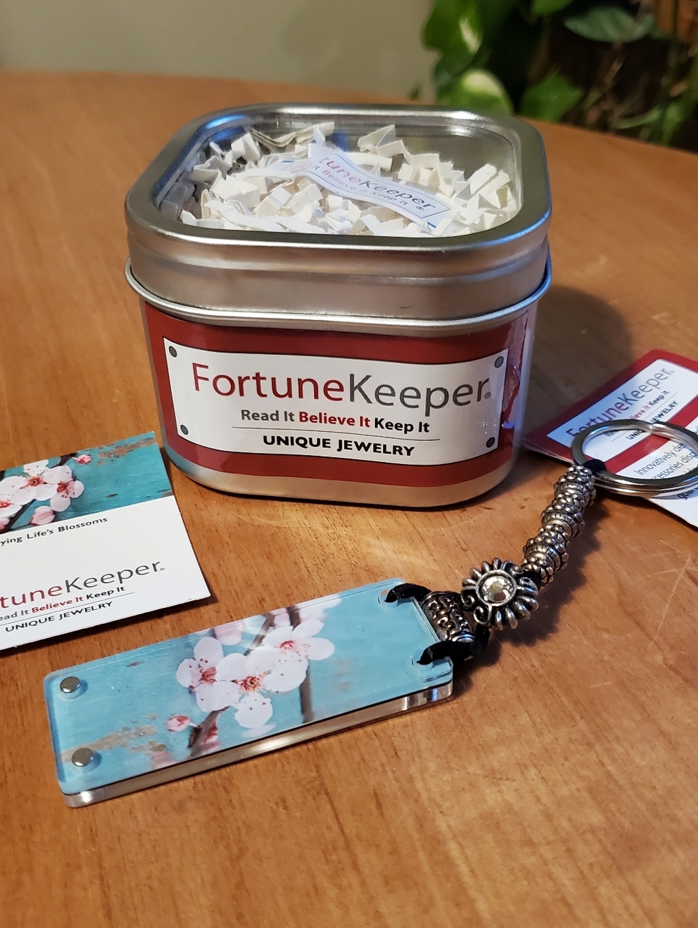 Fortune Keeper Beaded Swarovski Crystal Keychain, Enjoying Life's Blossoms, NEW